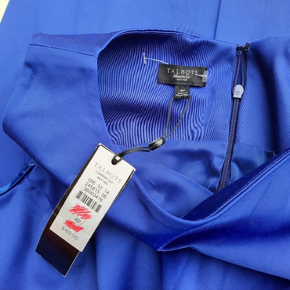 Talbots High Neck Twist Front Sleeveless Short Dress Wedding MOB Spring 4P NEW - Picture 12 of 13